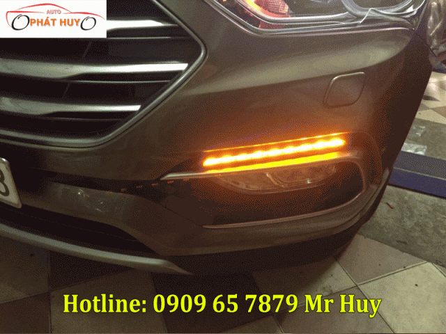 Độ đèn led cản trước xe Hyundai santafe 2018