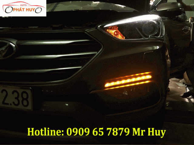 Độ đèn led cản trước xe Hyundai santafe 2018