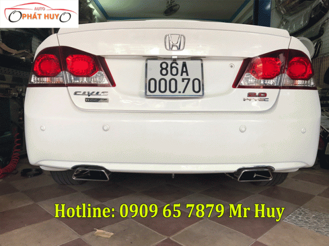 Độ pô vuông cho xe Honda Civic