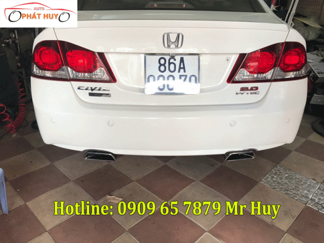 Độ pô vuông cho xe Honda Civic