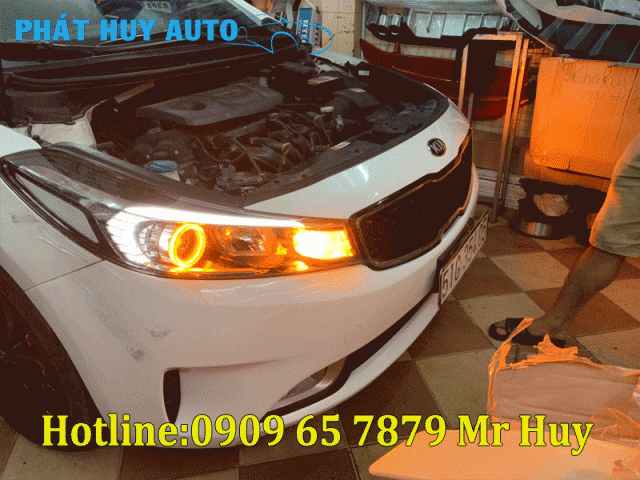Độ đèn led,vòng angel eyes cho xe Kia Cerato