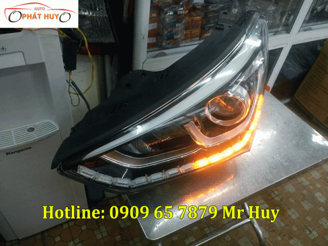 Độ dải đèn led mí chạy cho xe Hyundai Santafe