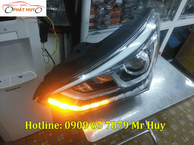 Độ dải đèn led mí chạy cho xe Hyundai Santafe