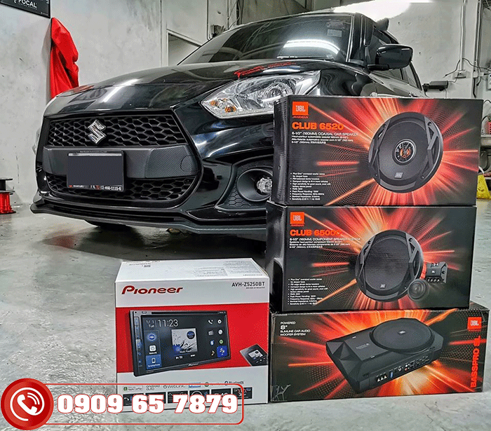 Gắn Loa Sub cho xe Suzuki Swift