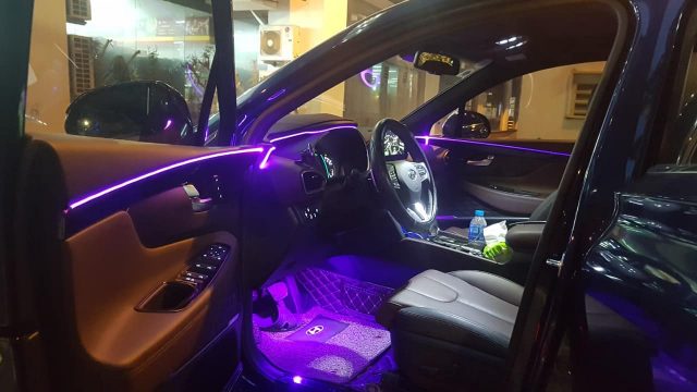 Led viền nội thất xe Hyundai Santafe