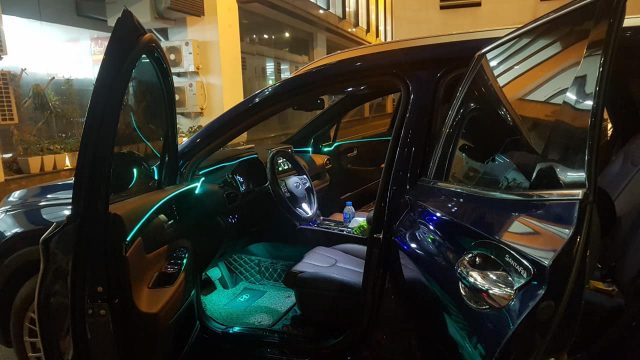 Led viền nội thất xe Hyundai Santafe