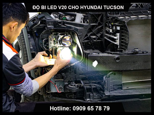 Độ đèn bi led X-Light V20 cho xe Hyundai Tucson