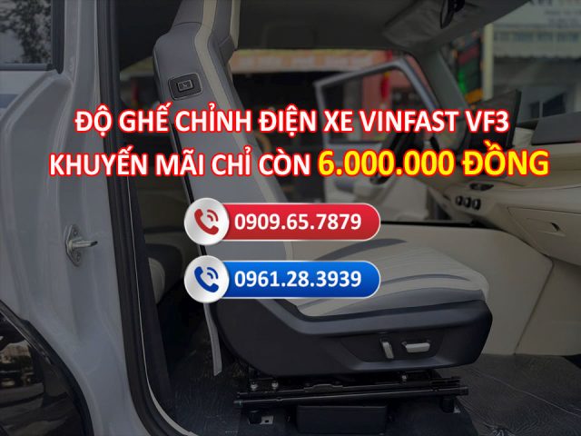 Độ ghế chỉnh điện cho xe Vinfast VF3