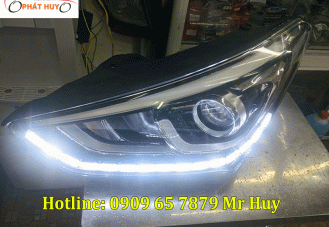 Độ dải đèn led mí chạy cho xe Hyundai Santafe