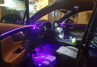 Led viền nội thất xe Hyundai Santafe