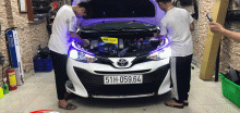 Thay bóng đèn xenon tăng sáng xe Toyota Vios